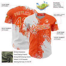Load image into Gallery viewer, Custom Orange White 3D Pattern Design Abstract Brush Stroke Authentic Baseball Jersey