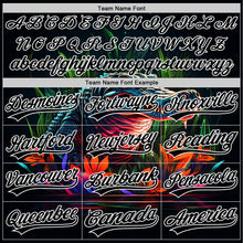 Load image into Gallery viewer, Custom Black White 3D Pattern Design Neon Crocodile Authentic Baseball Jersey