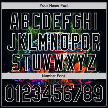 Load image into Gallery viewer, Custom Black White 3D Pattern Design Neon Crocodile Authentic Baseball Jersey