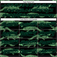 Load image into Gallery viewer, Custom Black Kelly Green 3D Pattern Design Crocodile Authentic Baseball Jersey
