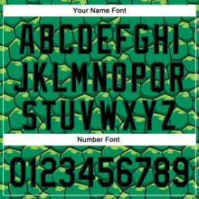 Load image into Gallery viewer, Custom Kelly Green Black 3D Pattern Design Turtle Shell Authentic Baseball Jersey