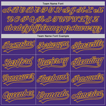 Load image into Gallery viewer, Custom Purple Gold 3D Pattern Design Abstract Network Authentic Baseball Jersey