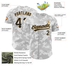 Load image into Gallery viewer, Custom White Black-Old Gold 3D Pattern Design Curve Lines Authentic Baseball Jersey
