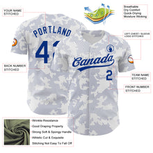 Load image into Gallery viewer, Custom White Royal 3D Pattern Design Curve Lines Authentic Baseball Jersey