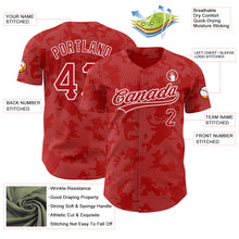 Load image into Gallery viewer, Custom Red White 3D Pattern Design Curve Lines Authentic Baseball Jersey