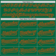 Load image into Gallery viewer, Custom Kelly Green Orange 3D Pattern Design Curve Lines Authentic Baseball Jersey