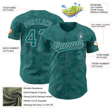 Load image into Gallery viewer, Custom Teal Gray 3D Pattern Design Curve Lines Authentic Baseball Jersey