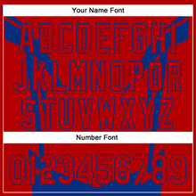 Load image into Gallery viewer, Custom Red Royal 3D Pattern Design Side Sharp Edges Authentic Baseball Jersey