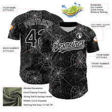 Load image into Gallery viewer, Custom Black White 3D Pattern Design Spider Web Authentic Baseball Jersey