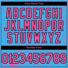 Load image into Gallery viewer, Custom Sky Blue Pink-Black 3D Pattern Design Spider Web Authentic Baseball Jersey