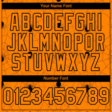 Load image into Gallery viewer, Custom Bay Orange Black 3D Pattern Design Spider Web Authentic Baseball Jersey