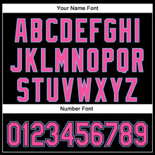 Load image into Gallery viewer, Custom Black Pink-Light Blue 3D Pattern Design Curve Solid Authentic Baseball Jersey