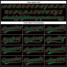 Load image into Gallery viewer, Custom Black Kelly Green-Red 3D Pattern Design Curve Solid Authentic Baseball Jersey