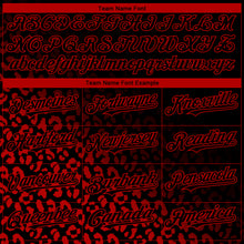 Load image into Gallery viewer, Custom Black Red 3D Pattern Design Leopard Print Fade Fashion Authentic Baseball Jersey
