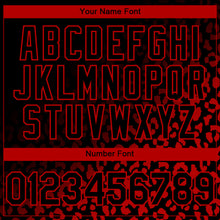 Load image into Gallery viewer, Custom Black Red 3D Pattern Design Leopard Print Fade Fashion Authentic Baseball Jersey