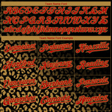 Load image into Gallery viewer, Custom Black Red-Old Gold 3D Pattern Design Leopard Print Fade Fashion Authentic Baseball Jersey