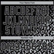 Load image into Gallery viewer, Custom Black Gray 3D Pattern Design Leopard Print Fade Fashion Authentic Baseball Jersey