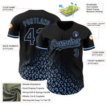 Load image into Gallery viewer, Custom Black Light Blue 3D Pattern Design Leopard Print Fade Fashion Authentic Baseball Jersey
