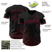 Load image into Gallery viewer, Custom Black Crimson 3D Pattern Design Leopard Print Fade Fashion Authentic Baseball Jersey