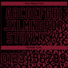 Load image into Gallery viewer, Custom Black Crimson 3D Pattern Design Leopard Print Fade Fashion Authentic Baseball Jersey