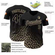 Load image into Gallery viewer, Custom Black Vegas Gold 3D Pattern Design Leopard Print Fade Fashion Authentic Baseball Jersey