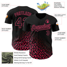 Load image into Gallery viewer, Custom Black Neon Pink 3D Pattern Design Leopard Print Fade Fashion Authentic Baseball Jersey