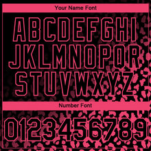Load image into Gallery viewer, Custom Black Neon Pink 3D Pattern Design Leopard Print Fade Fashion Authentic Baseball Jersey