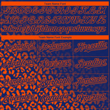 Load image into Gallery viewer, Custom Royal Orange 3D Pattern Design Leopard Print Fade Fashion Authentic Baseball Jersey