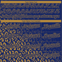 Load image into Gallery viewer, Custom Royal Old Gold 3D Pattern Design Leopard Print Fade Fashion Authentic Baseball Jersey