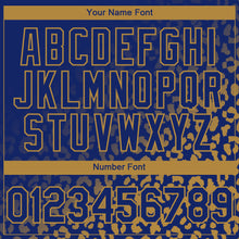 Load image into Gallery viewer, Custom Royal Old Gold 3D Pattern Design Leopard Print Fade Fashion Authentic Baseball Jersey