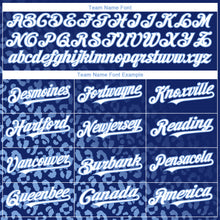 Load image into Gallery viewer, Custom Royal White-Light Blue 3D Pattern Design Leopard Print Fade Fashion Authentic Baseball Jersey