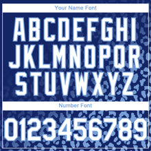 Load image into Gallery viewer, Custom Royal White-Light Blue 3D Pattern Design Leopard Print Fade Fashion Authentic Baseball Jersey