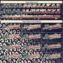 Load image into Gallery viewer, Custom Navy Vintage USA Flag-Cream 3D Pattern Design Leopard Print Fade Fashion Authentic Baseball Jersey