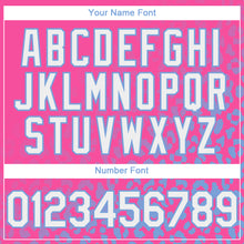 Load image into Gallery viewer, Custom Navy White-Light Blue 3D Pattern Design Leopard Print Fade Fashion Authentic Baseball Jersey