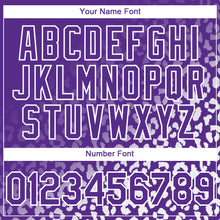 Load image into Gallery viewer, Custom Purple White 3D Pattern Design Leopard Print Fade Fashion Authentic Baseball Jersey