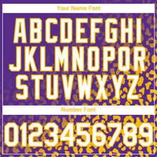 Load image into Gallery viewer, Custom Purple White-Gold 3D Pattern Design Leopard Print Fade Fashion Authentic Baseball Jersey