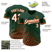 Load image into Gallery viewer, Custom Green White-Orange 3D Pattern Design Leopard Print Fade Fashion Authentic Baseball Jersey