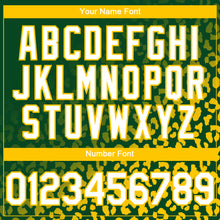 Load image into Gallery viewer, Custom Kelly Green White-Yellow 3D Pattern Design Leopard Print Fade Fashion Authentic Baseball Jersey