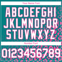 Load image into Gallery viewer, Custom Teal White-Pink 3D Pattern Design Leopard Print Fade Fashion Authentic Baseball Jersey
