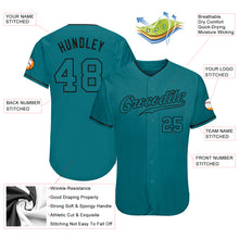 Load image into Gallery viewer, Custom Teal Teal-Black Authentic Baseball Jersey
