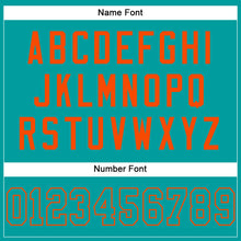 Load image into Gallery viewer, Custom Aqua Aqua-Orange Mesh Authentic Football Jersey
