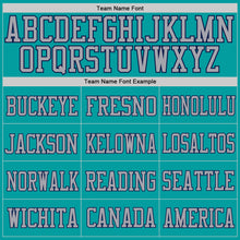 Load image into Gallery viewer, Custom Aqua Gray-Navy Mesh Authentic Football Jersey