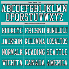 Load image into Gallery viewer, Custom Aqua White-Orange Mesh Authentic Football Jersey