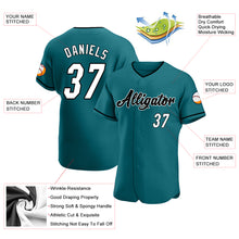 Load image into Gallery viewer, Custom Teal White-Black Authentic Baseball Jersey