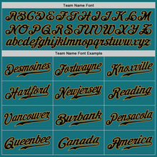 Load image into Gallery viewer, Custom Teal Black Pinstripe Black-Old Gold Authentic Baseball Jersey