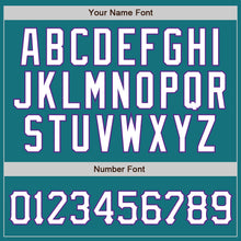 Load image into Gallery viewer, Custom Teal Purple Pinstripe White-Purple Authentic Baseball Jersey