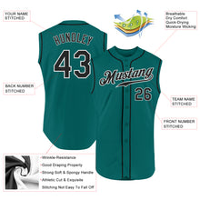 Load image into Gallery viewer, Custom Aqua Black-White Authentic Sleeveless Baseball Jersey