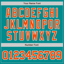 Load image into Gallery viewer, Custom Aqua Orange-White Authentic Baseball Jersey