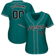 Load image into Gallery viewer, Custom Teal Black-White Authentic Baseball Jersey