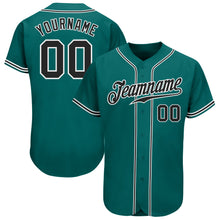 Load image into Gallery viewer, Custom Teal Black-White Authentic Baseball Jersey